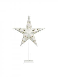 STAR Trading Настольная лампа «Звезда», клетчатый узор, белая, 34x55 см