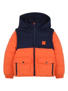 Двухцветная утепленная куртка с капюшоном Timberland Kids, синий