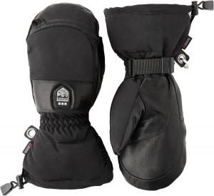 Варежки-перчатки Hestra Unisex Heater Gauntlet, водонепроницаемые, кожаные, электрические, для горнолыжного спорта, для мужчин и женщин, Black/Black