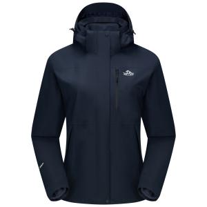 PELLIOT Ветровка женская водонепроницаемая ветрозащитная дышащая износостойкая термоизолирующая быстросохнущая, Navy Blue-Women's