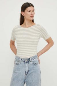 Хлопковая футболка Marc O'Polo, бежевый