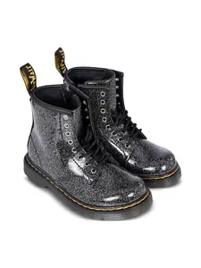 Ботинки с блестящим эффектом Dr. Martens Kids, черный