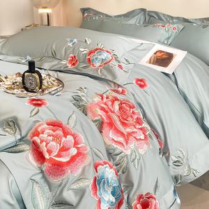 FUANNA Комплект постельного белья 4 предмета, 200x220 см: пододеяльник 220x240, простыня, 2 наволочки, хлопок, Huayingsiyu, Starry Blue