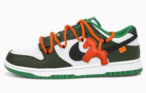 Nike Мужские низкие скейтбордные кроссовки Dunk, черный, зеленые, оранжевые