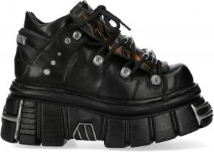 Новые ботинки New Rock M-106N-C86 Black Flame из кожи в готическом стиле с платформой и щиколоткой