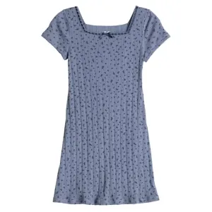 Девочки 6-16 лет мини-платье с квадратным вырезом и кружевной отделкой So, цвет blue floral