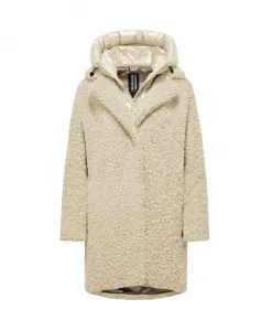 Бежевая куртка с эффектом "плюшевого мишки" осень-зима 2025 Bomboogie, бежевый