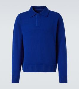 Шерстяной свитер-поло Sacai, синий