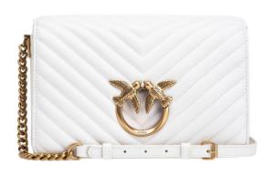 Коллекция Click Сумка-ласточка из овчины Наплечная сумка Женская Белая PINKO