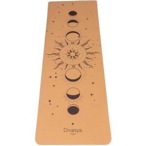 DIVASYA Легкий пробковый коврик для йоги | Нескользящий и экологичный | 4 варианта дизайна для йоги