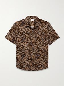 Рубашка из хлопка с принтом JOHN ELLIOTT, леопардовый принт