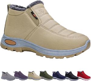 Женские зимние ботинки для снега, теплые зимние ботильоны до щиколотки с меховой подкладкой, легкие водонепроницаемые ботинки с пушистым мехом, мягкие термо-ботиночки для улицы, удобные для походов короткие ботинки Generic, Khaki