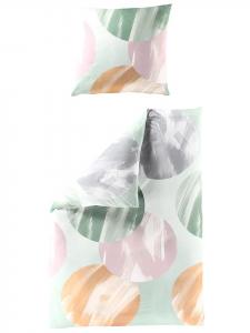 Bierbaum Атласное постельное белье "Пивное дерево" в зелено-фиолетово-оранжевой цветовой гамме