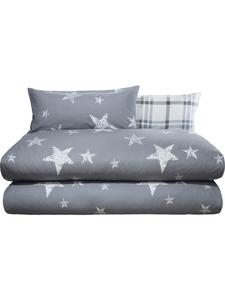 Erwin Müller Комплект двустороннего постельного белья из тонкой фланели, 4 предмета, серый цвет