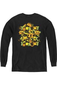 Футболка с длинным рукавом Batman "Звуки ночи Хэллоуина" для детей Gildan, черный