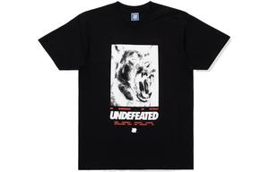 Футболка мужская с коротким рукавом, прямой крой, свободный покрой, круглый вырез UNDEFEATED, черный