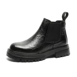 Челси Ботинки Мужские Weishibangwei, цвет Black Fleece-Lined