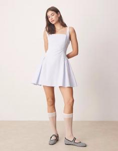 Abercrombie & Fitch расклешенное мини-платье без рукавов синего цвета