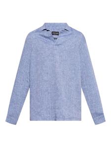 Льняная рубашка Giorgio Armani, синий