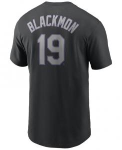 Мужская футболка Charlie Blackmon Colorado Rockies с именем и номером игрока Nike, черный