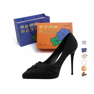 WOXXXN Женские черные туфли на высоком каблуке с подарочной упаковкой, цвет Black[Box Included](Gift Included)