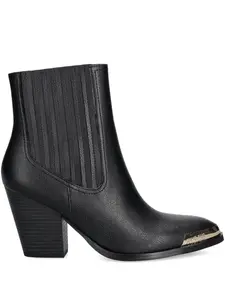 Ботинки с острым носком, логотипом и каблуком 85 мм Versace Jeans Couture, черный