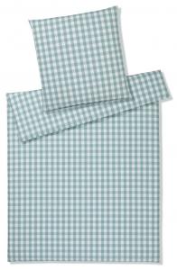 Элегантный комплект постельного белья из перкаля Quadro цвет шалфей размер 155х200+80х80 Elegante