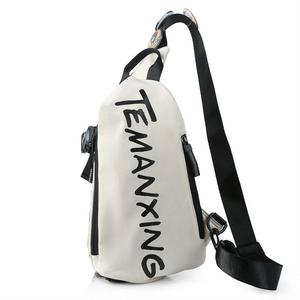 Techson Оксфордская слинг-сумка малая унисекс черно-белая, White Single Bag