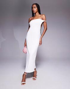 Платье макси Missyempire с облегающим кроем и открытой спиной, белое