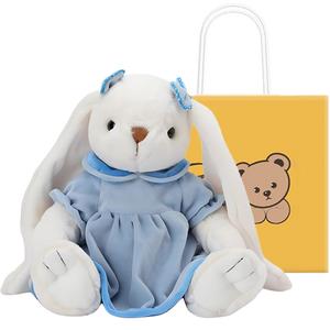 BOWEN BEAR Небесно-голубое платье романтичное розовое платье очаровательный кролик бигфут плюшевые куклы кролика подруга 30см высота