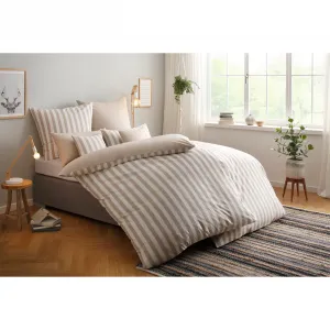 Двустороннее постельное белье andas «Грета», постельное белье в полоску разного качества, от 135х200 см, бежевый