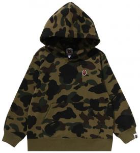 Детская толстовка BAPE Kids 1st Camo One Point Pullover Hoodie, зеленый