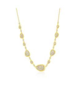 Колье из стерлингового серебра с фианитами неправильной формы, инкрустированными кристаллами Simona, Gold