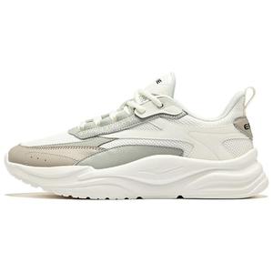 Эрке Мужские повседневные белые серые противоскользящие кроссовки на амортизирующей подошве с низким берцем, цвет микрокристаллический белый/светло-серый