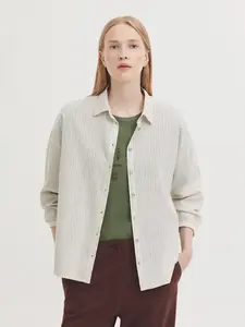 Женская рубашка в горошек с пышными рукавами Nice Things, бежевый