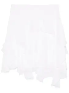 Шифоновая юбка мини Alberta Ferretti, белый