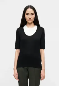 Базовая футболка с широким вырезом и коротким рукавом Closed, Black