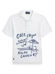 Рубашка поло с принтом Polo Ralph Lauren Kids, белый