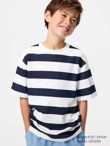 Хлопковая футболка AIRism в полоску Uniqlo, 69 navy