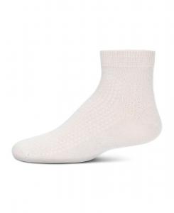 Детские носки-браслет с ажурным узором в горошек для девочек MeMoi, Latte