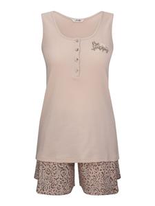 Короткий пижамный комплект Goldenbay  Liatris, бежевый/розовый