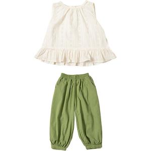 Детский двухкомпонентный комплект с юбкой и водолазкой PROTECTCAMEL, белый зеленый