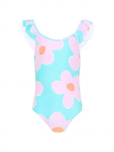 Купальник с цветочным принтом и оборками Mayoral, фиолетовый