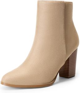 Женские ботильоны DREAM PAIRS с массивным блочным каблуком, Sand/Wildleder