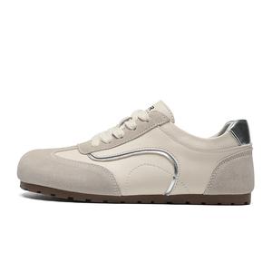 Кроссовки German Army Trainers T Shirt Wear resistant And Lightweight Low top Casual Shoes Women's ZHR, Beige Black