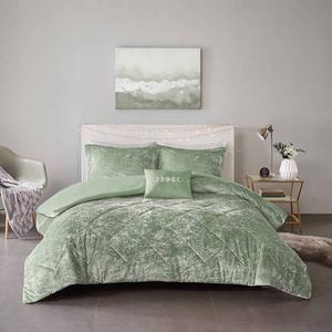 Комплект бархатных пододеяльников Isabel с интеллектуальным дизайном и декоративной подушкой Intelligent Design, зеленый