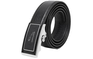 JAGUAR Мужской кожаный ремень из коровьей кожи черный шириной 3,5 см, Black