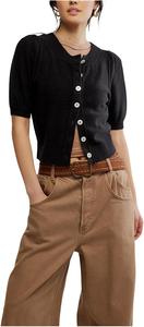 Свитер Free People Women's Isla Solid Cardi, Velvet Black