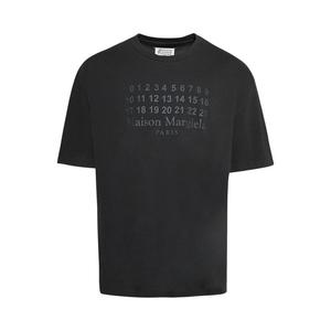 Футболка Maison Margiela Numerical Logo T-shirt 'Washed Black', черный