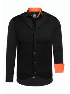 Рубашка с жилетом и галстуком, комплект из 3 предметов, черный/оранжевый Rusty Neal